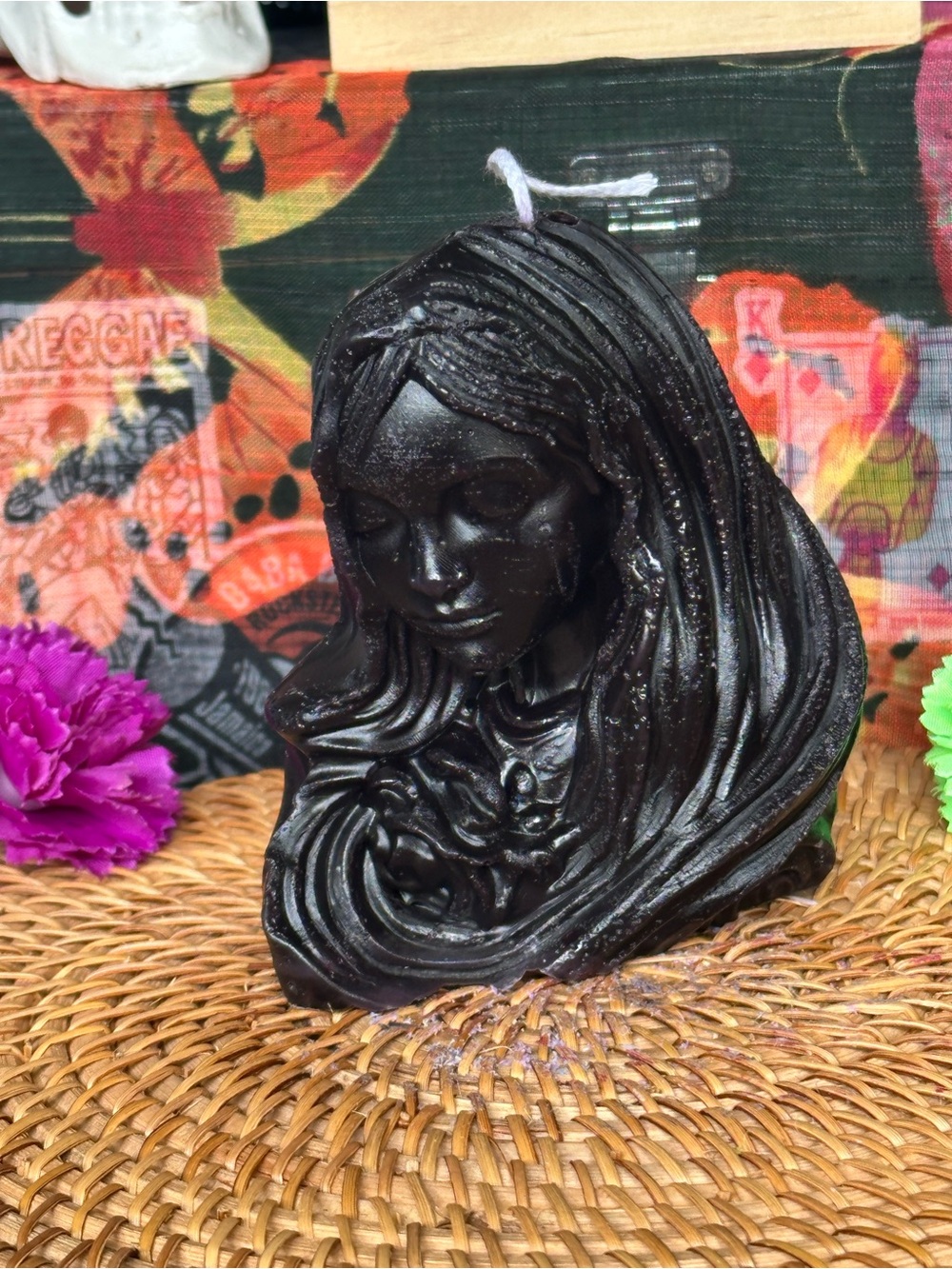 Black Veiled Woman Candle – Mystical Figure Candle